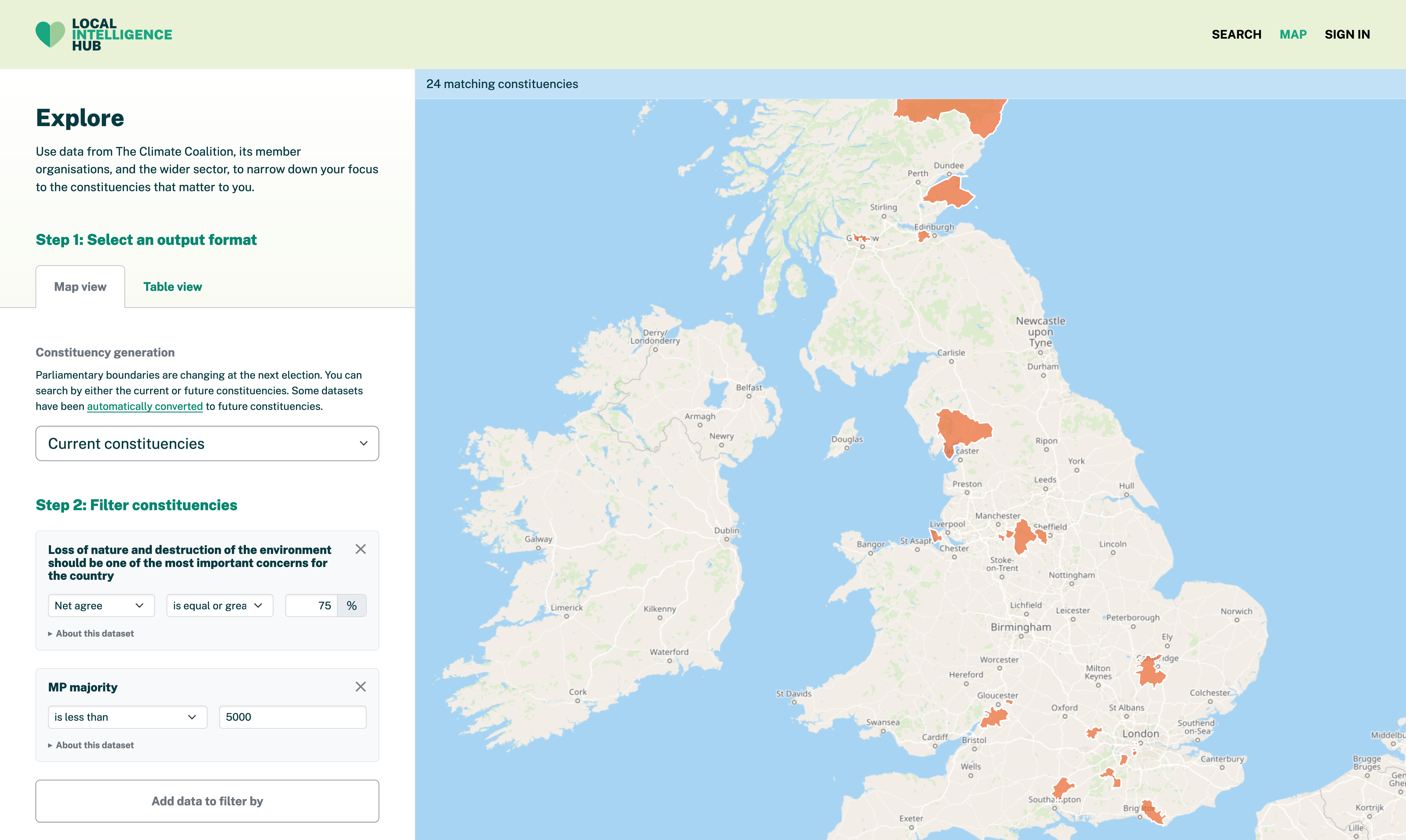 K﻿ey marginals screenshot