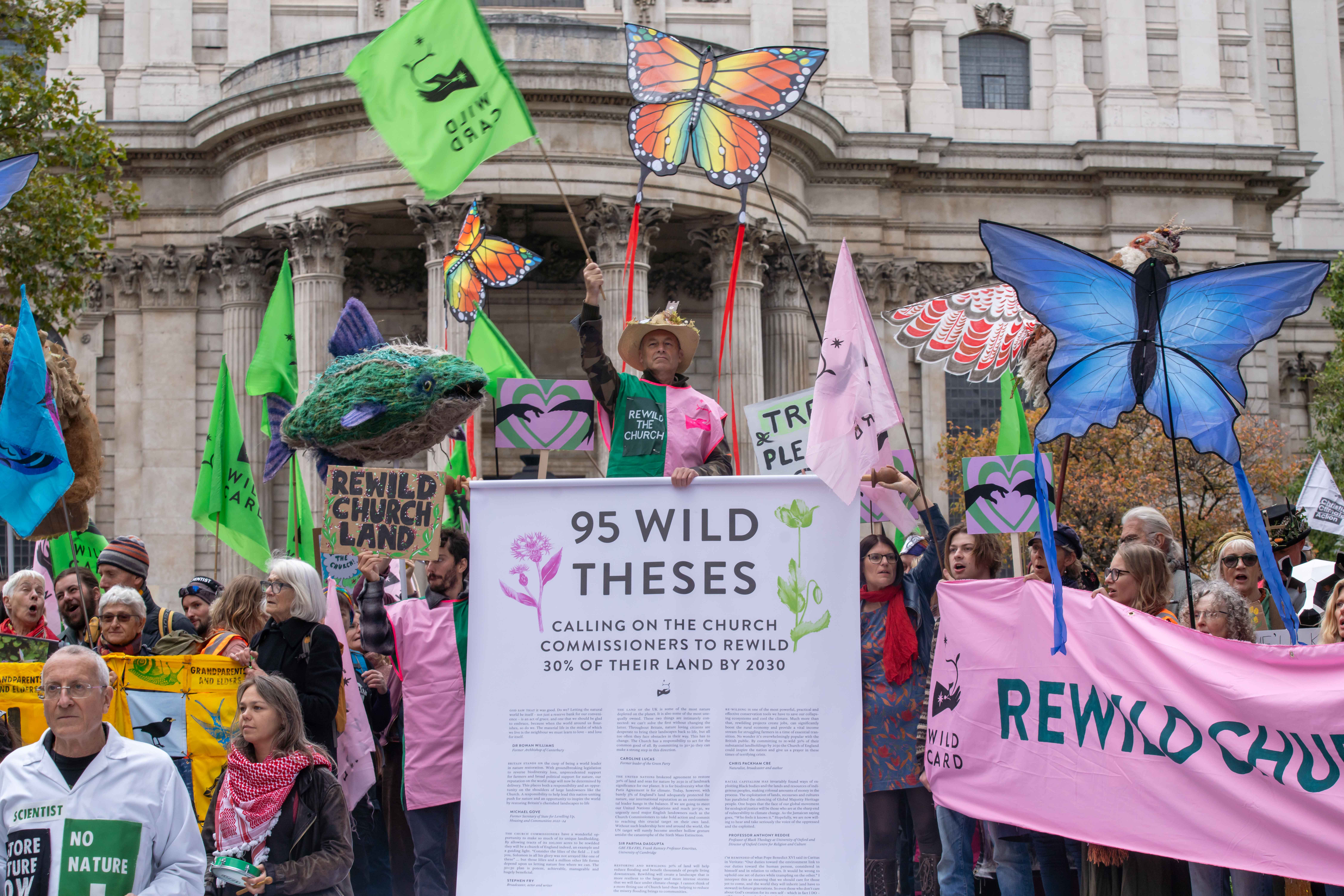 Action outside St Paul's Cathedral in October with Chris Packham - p﻿hoto credit -  Rowan Farrell