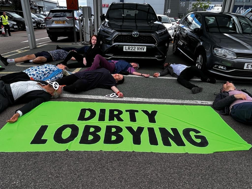 Roads Rebellion protest against Toyota's dirty lobbying