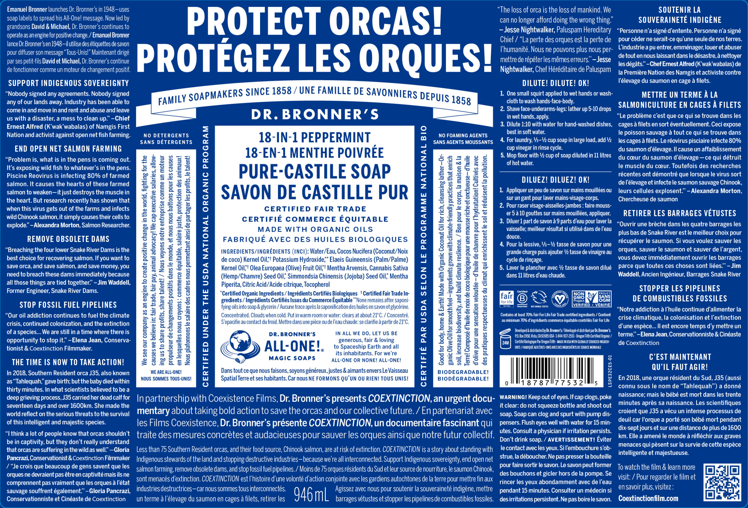Dr. Bronner’s says ‘Protect Orcas!’